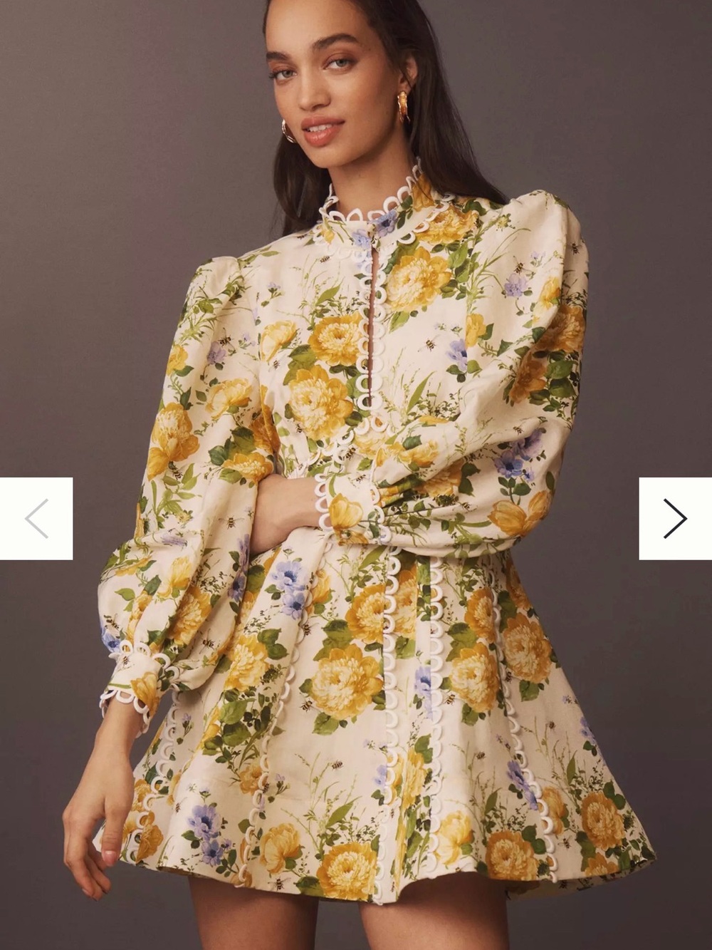 Anthropologie BHLDN Kali Mini Dress. Silk Linen Blend